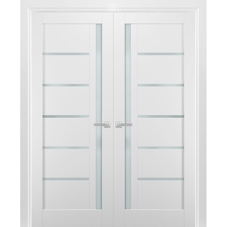 Sartodoors Double French Interior Door, 60" x 80", White QUADRO4088DD-WS-60